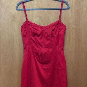 White Fox Boutique Red Mini Dress with Sweetheart Neckline